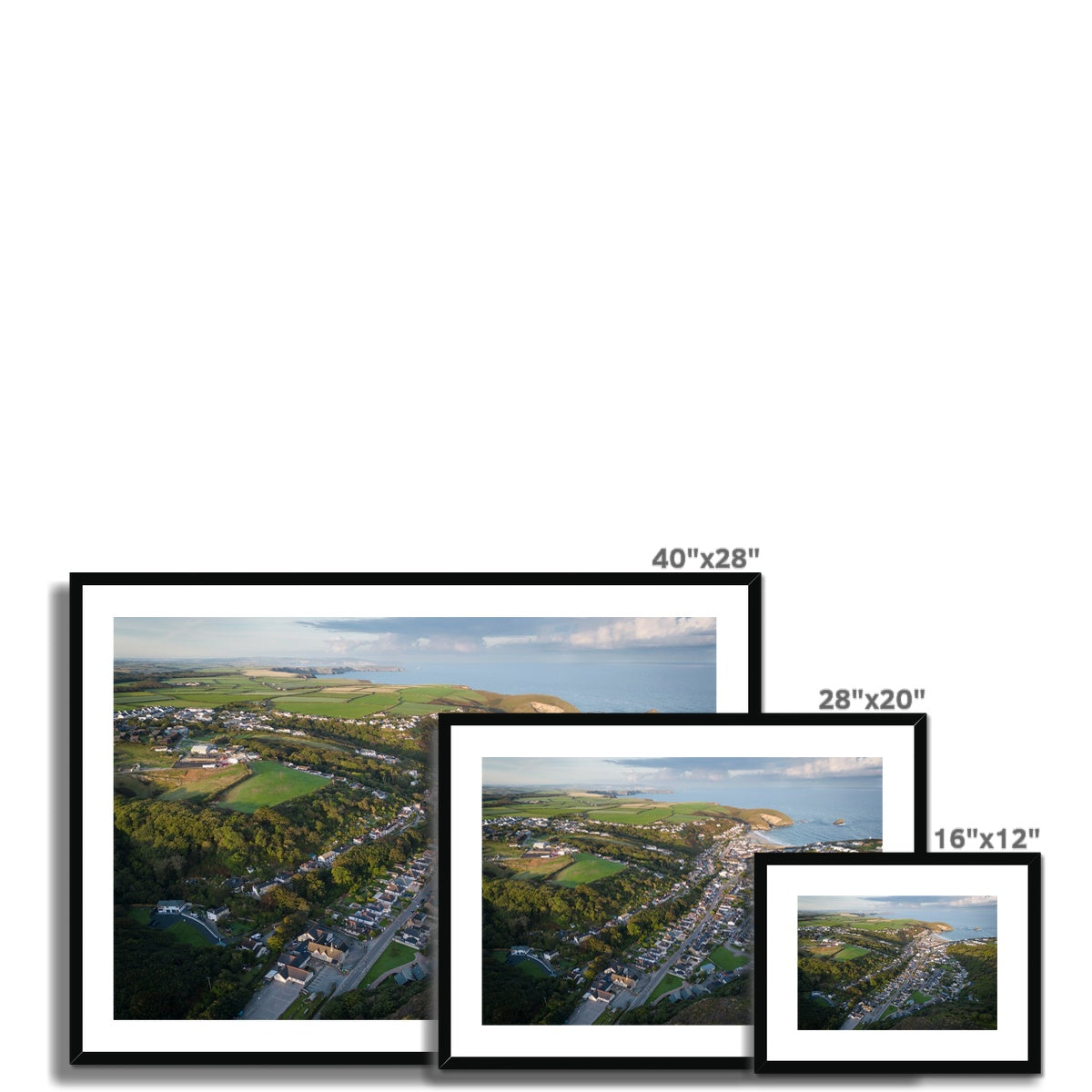 Portreath Village Landscape ~ Framed & Mounted Print
