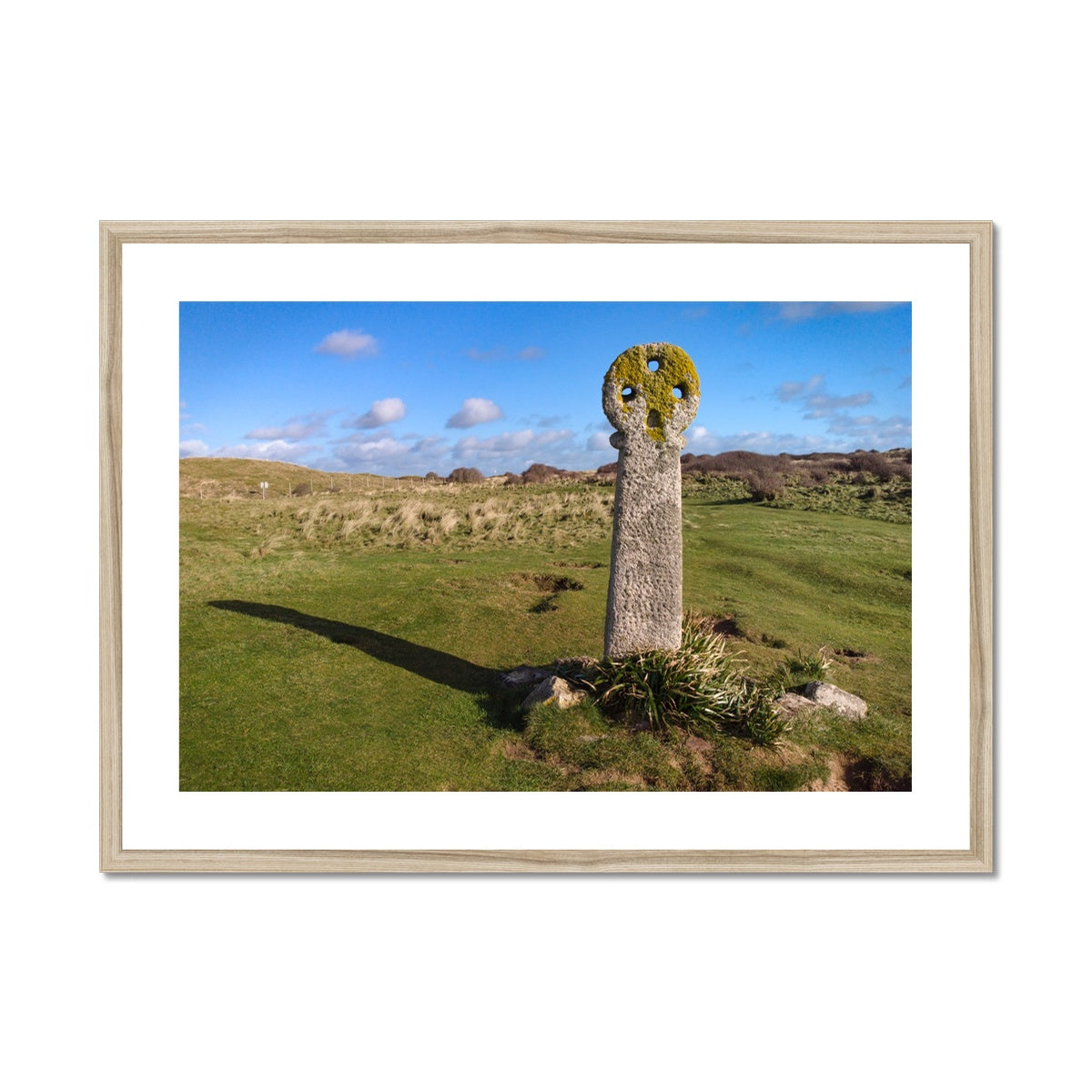 Celtic Cross, Perran Sands ~ Framed & Mounted Print
