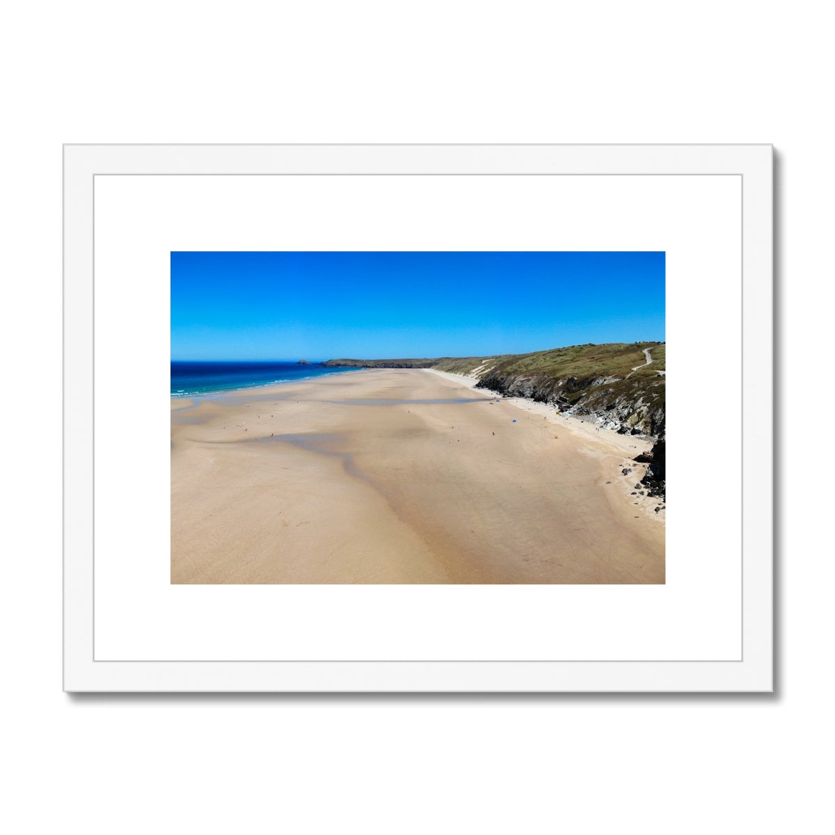 low tide perranporth white frame