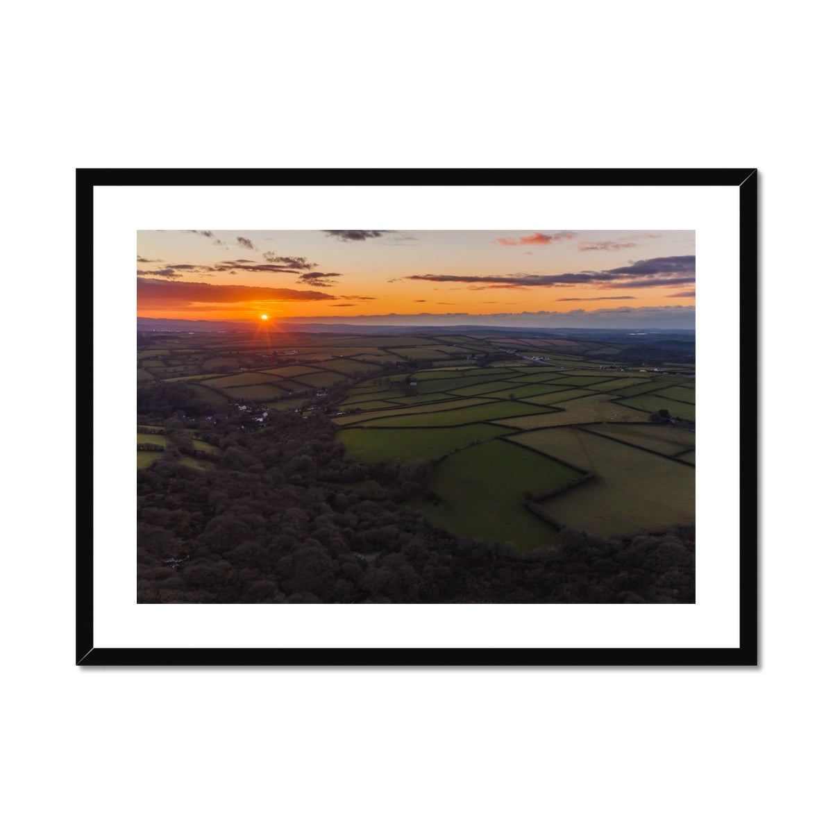 millpool sunset bodmin moor framed print