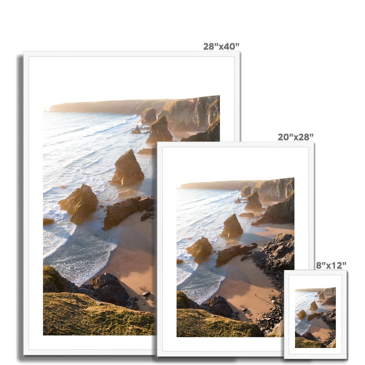 bedruthan steps view wooden frame sizes