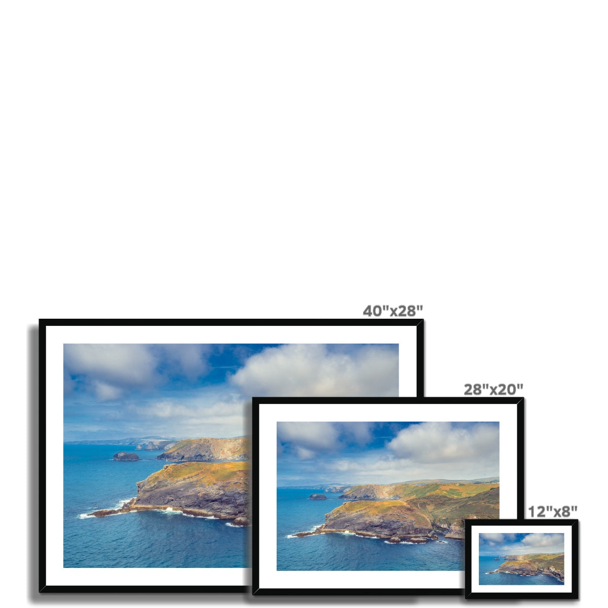 tintagel castle island framed photograph