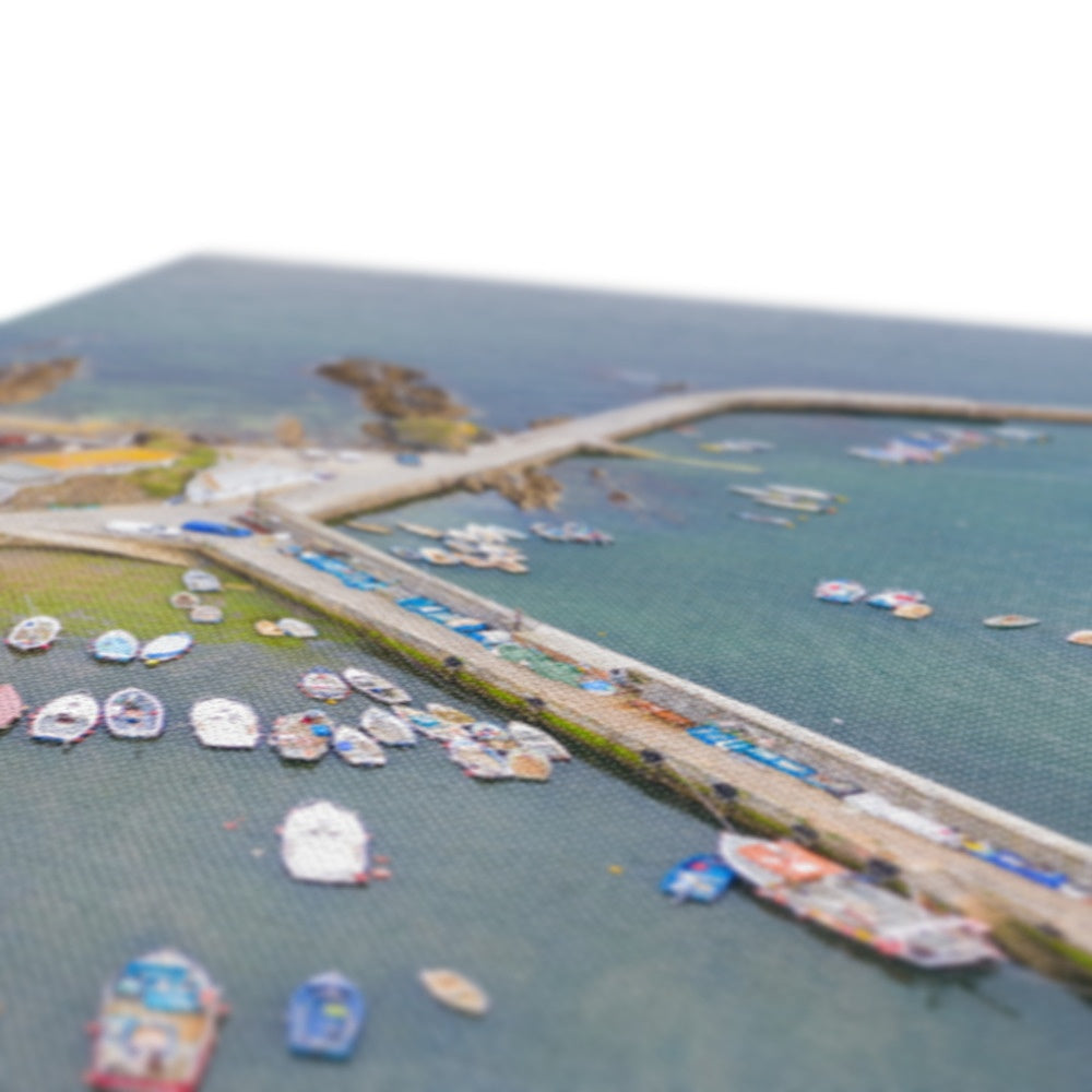 mevagissey harbour from above canvas