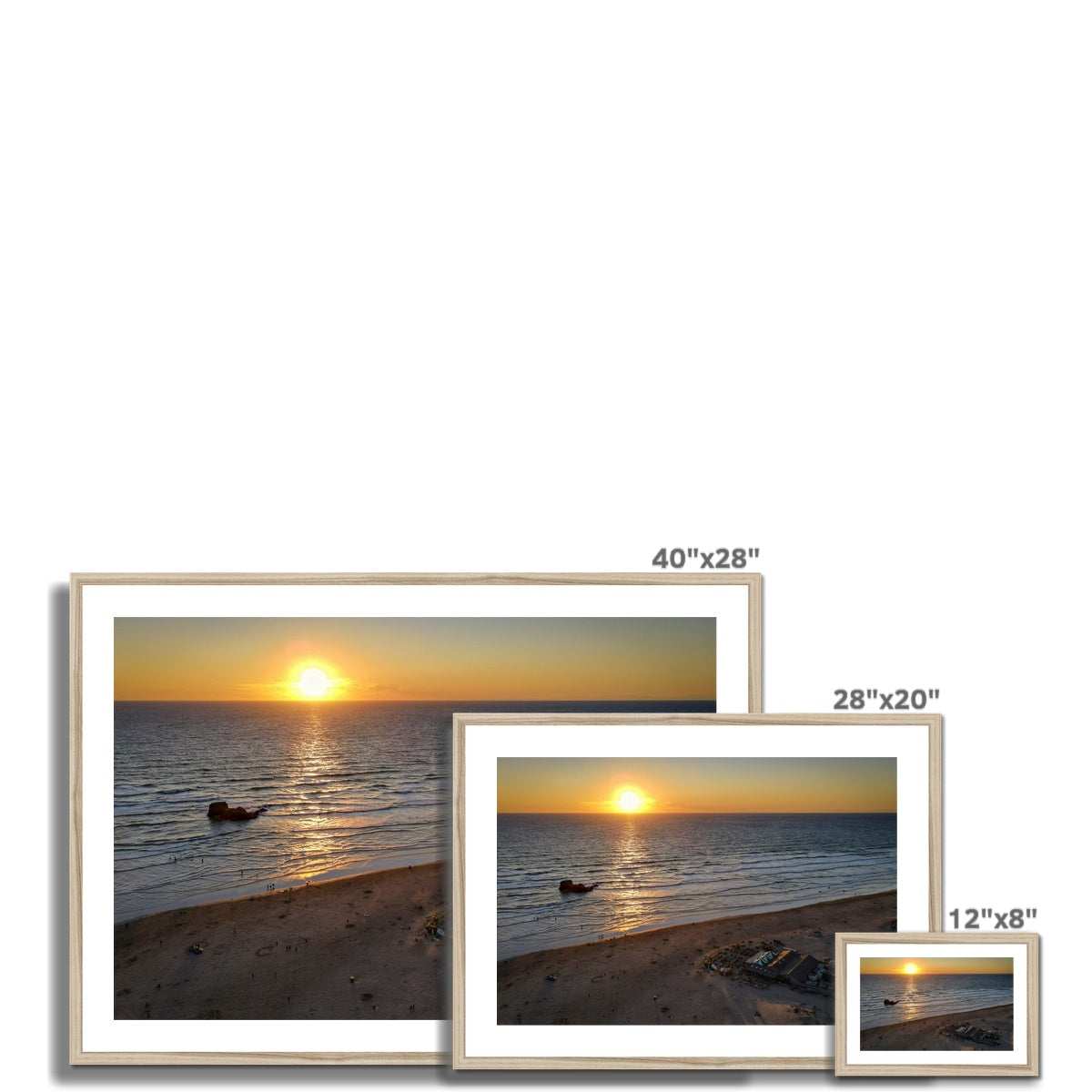 sunset watering hole framed photograph