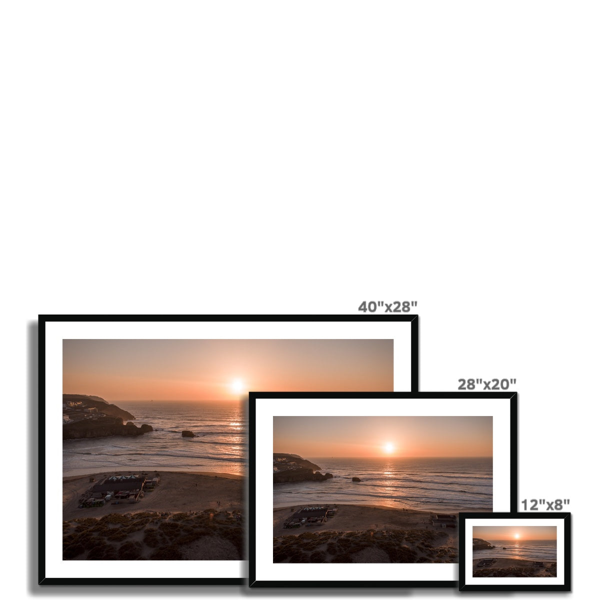 orange sunset perranporth framed photograph