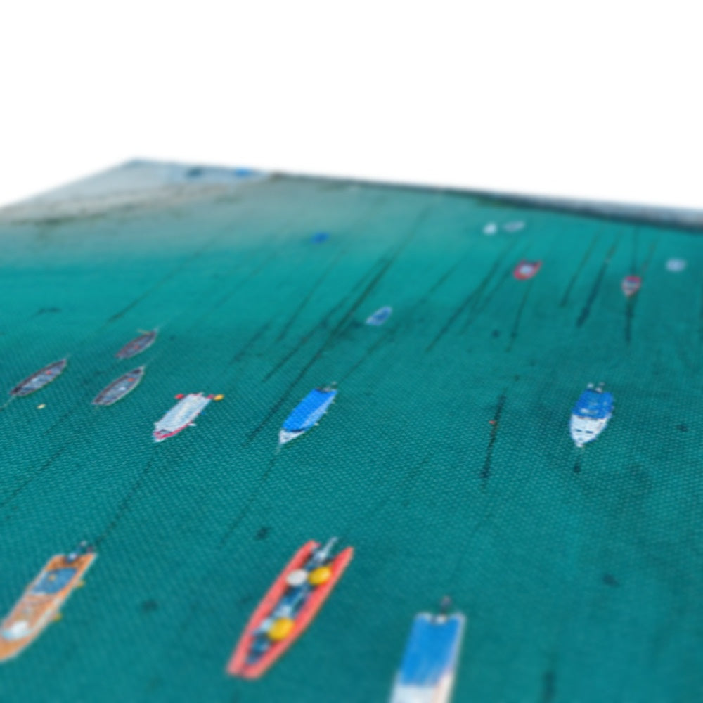 st ives boats tide in canvas