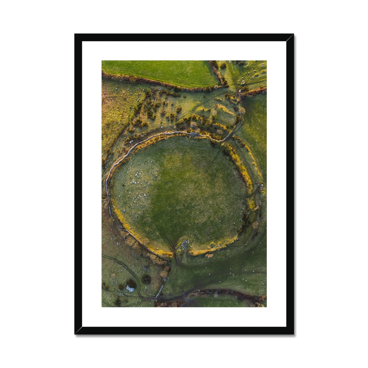 bury castle from above framed print