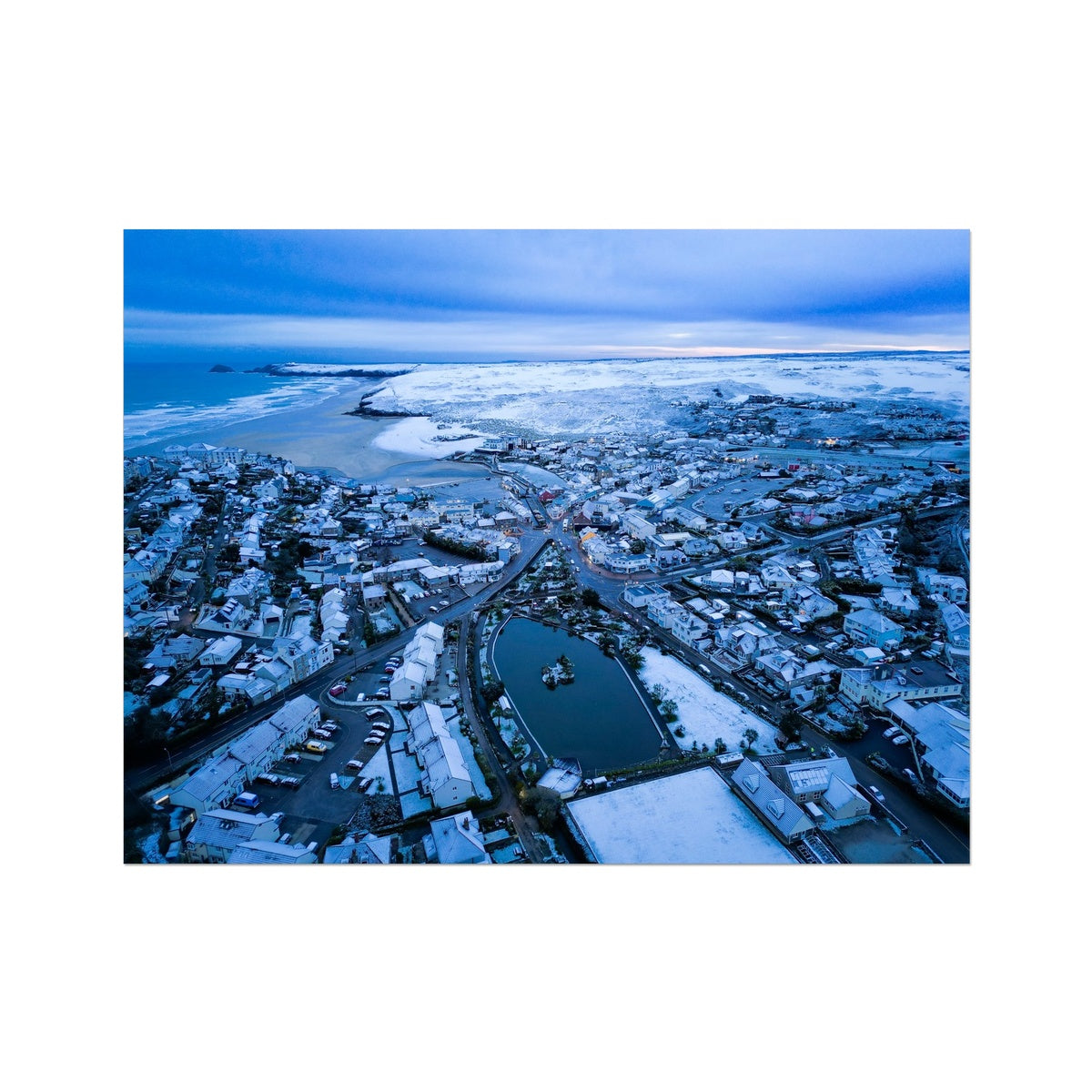 Perranporth Snow ~ Photograph