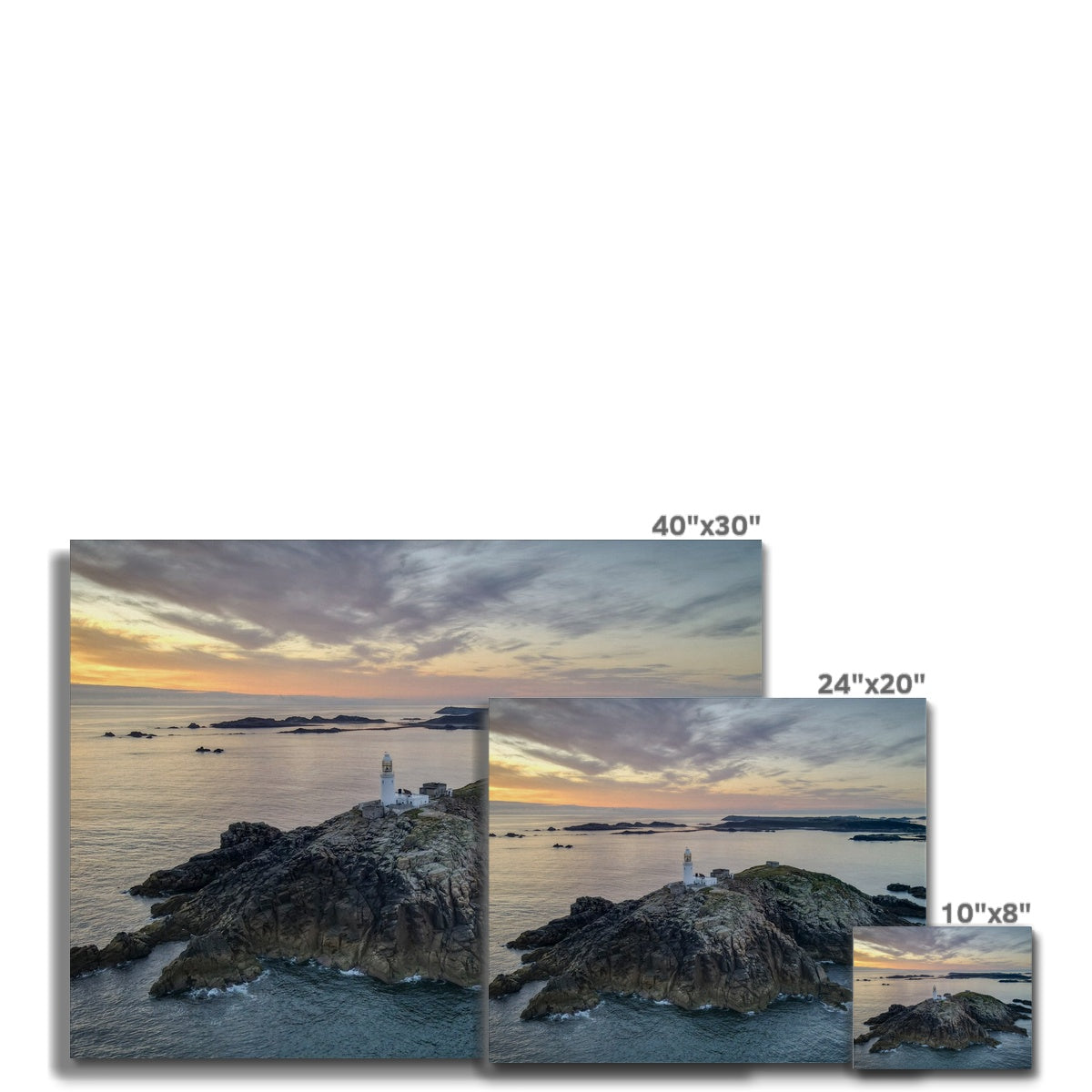 dawn round island canvas sizes