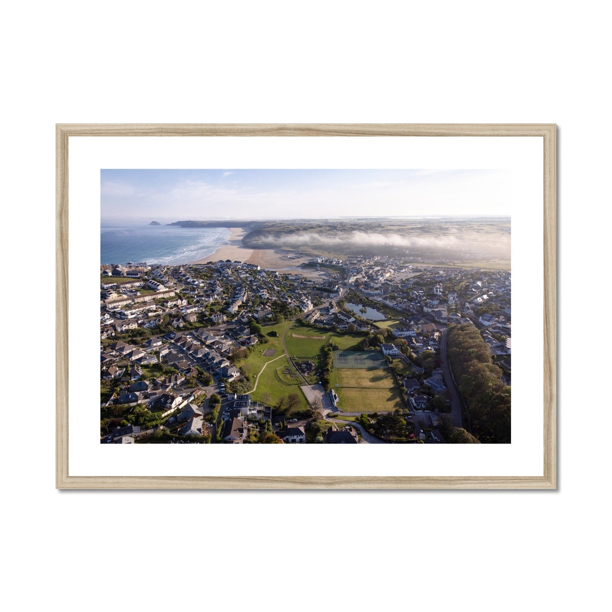 Perranporth Misty Valley ~ Framed & Mounted Print