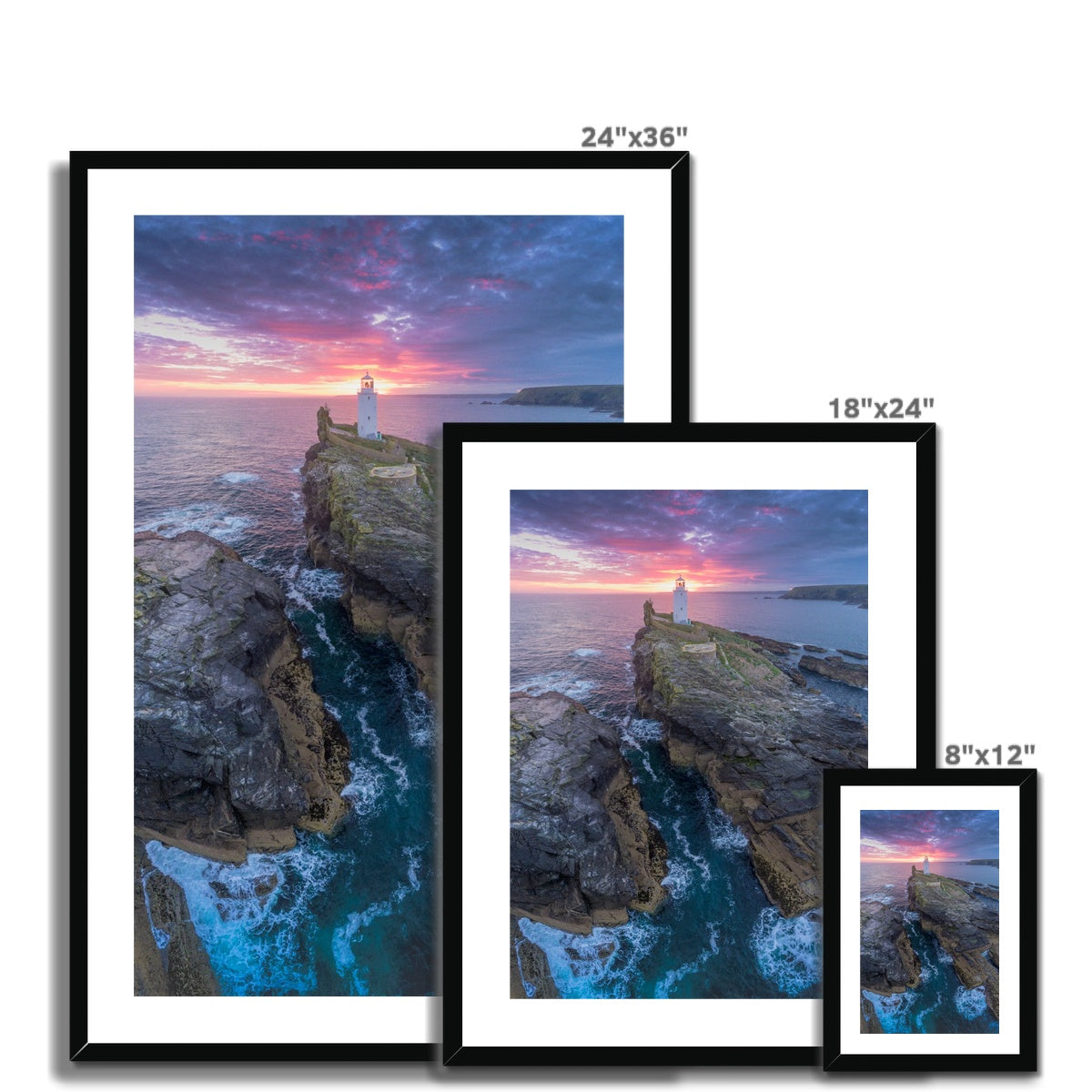 godrevy lighthouse dawn portrait frame sizes