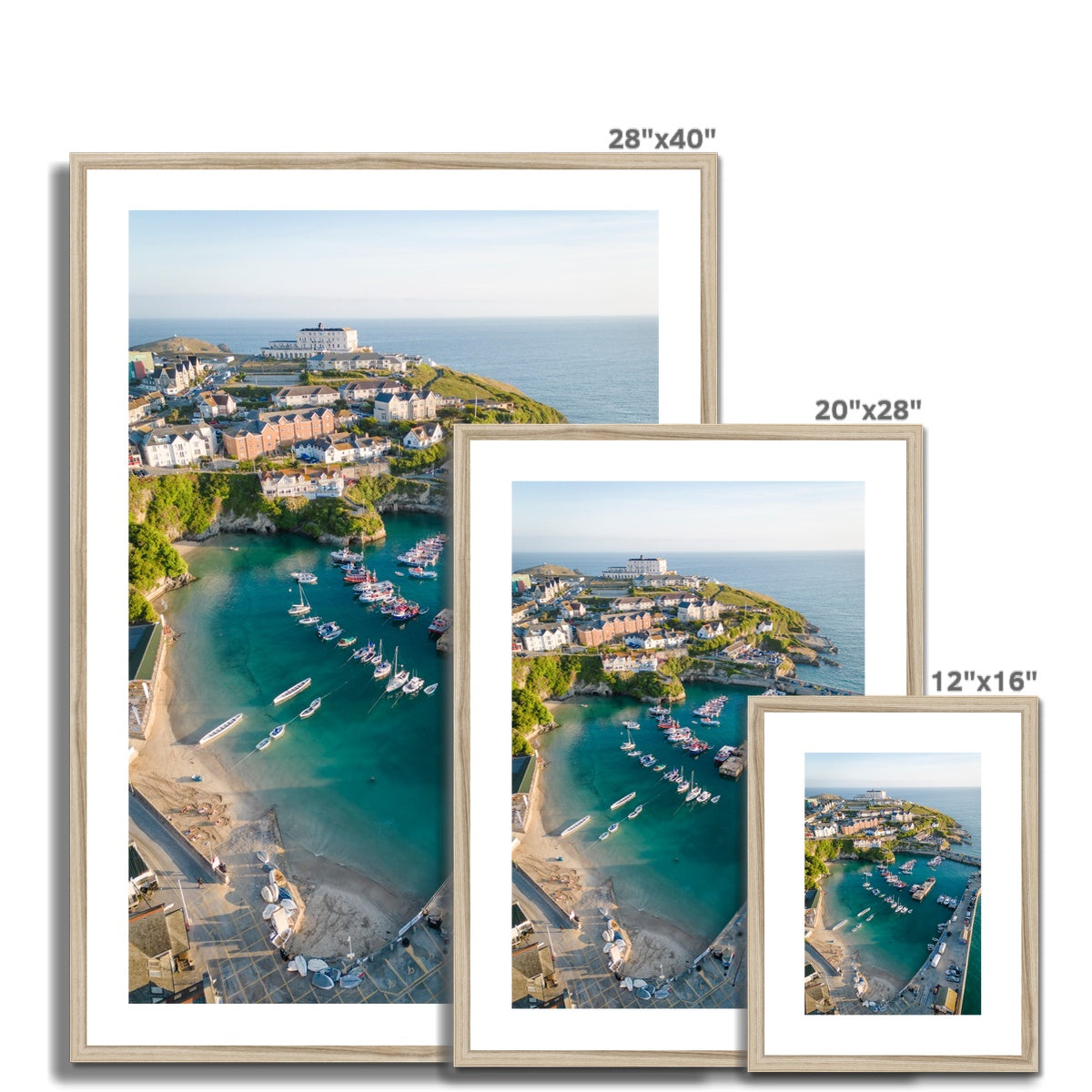 Newquay Harbour Portrait ~ Framed & Mounted Print