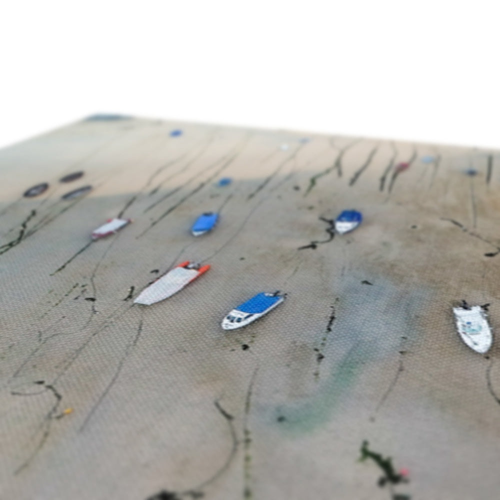 st ives boats tide out canvas