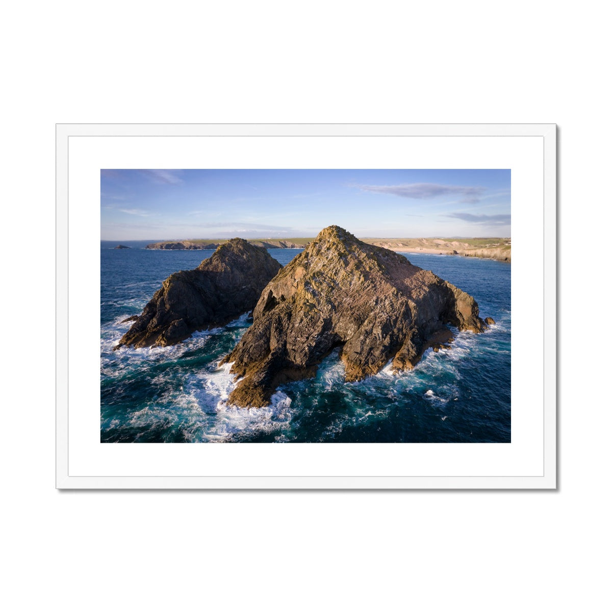 Carter's Rocks, Holywell Bay ~ Framed & Mounted Print