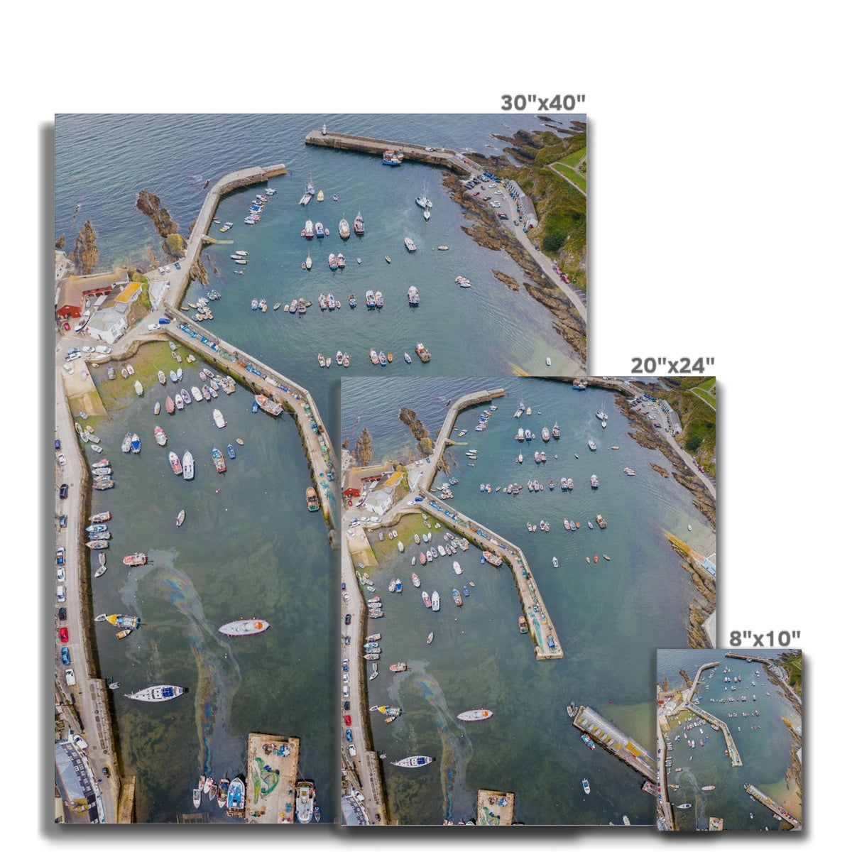 mevagissey harbour from above canvas sizes