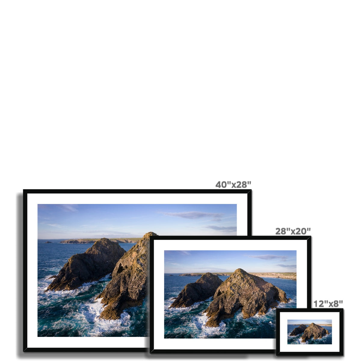 Carter's Rocks, Holywell Bay ~ Framed & Mounted Print