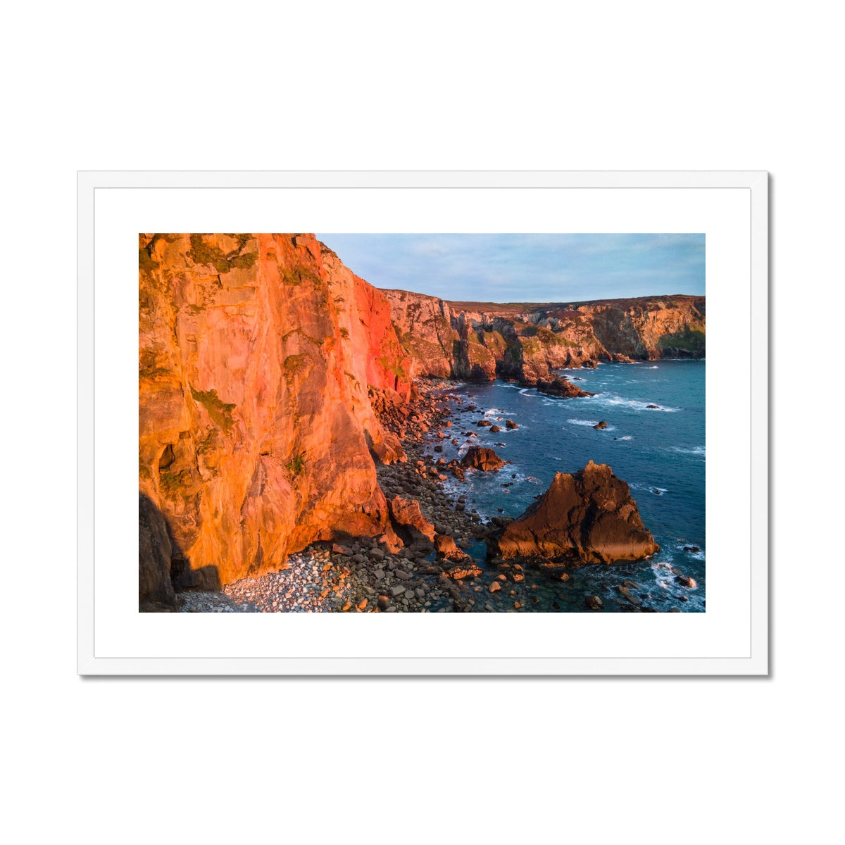 cligga sunset colours white frame