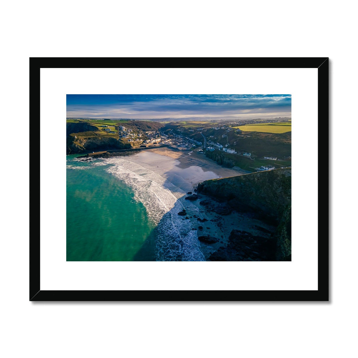 portreath beach framed print