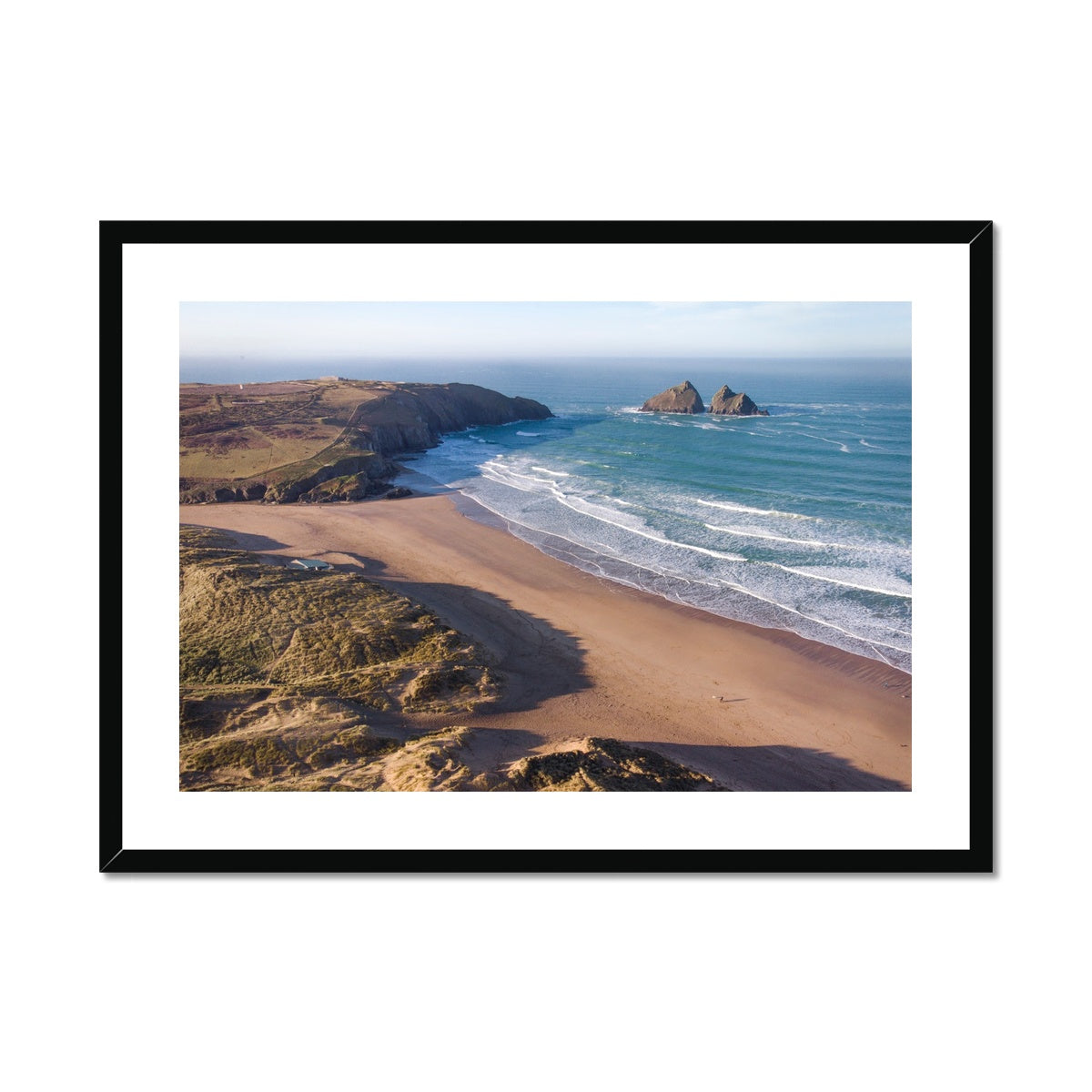 Holywell Bay Morning ~ Framed & Mounted Print