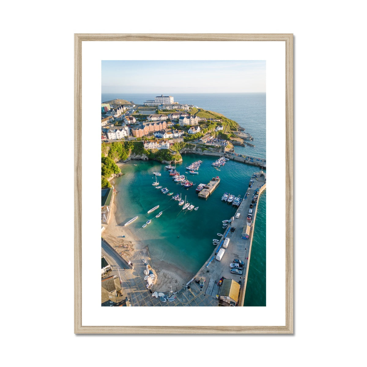 Newquay Harbour Portrait ~ Framed & Mounted Print