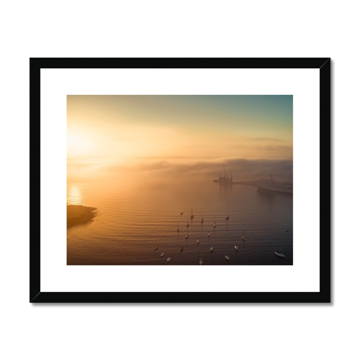 falmouth estuary morning mist framed print