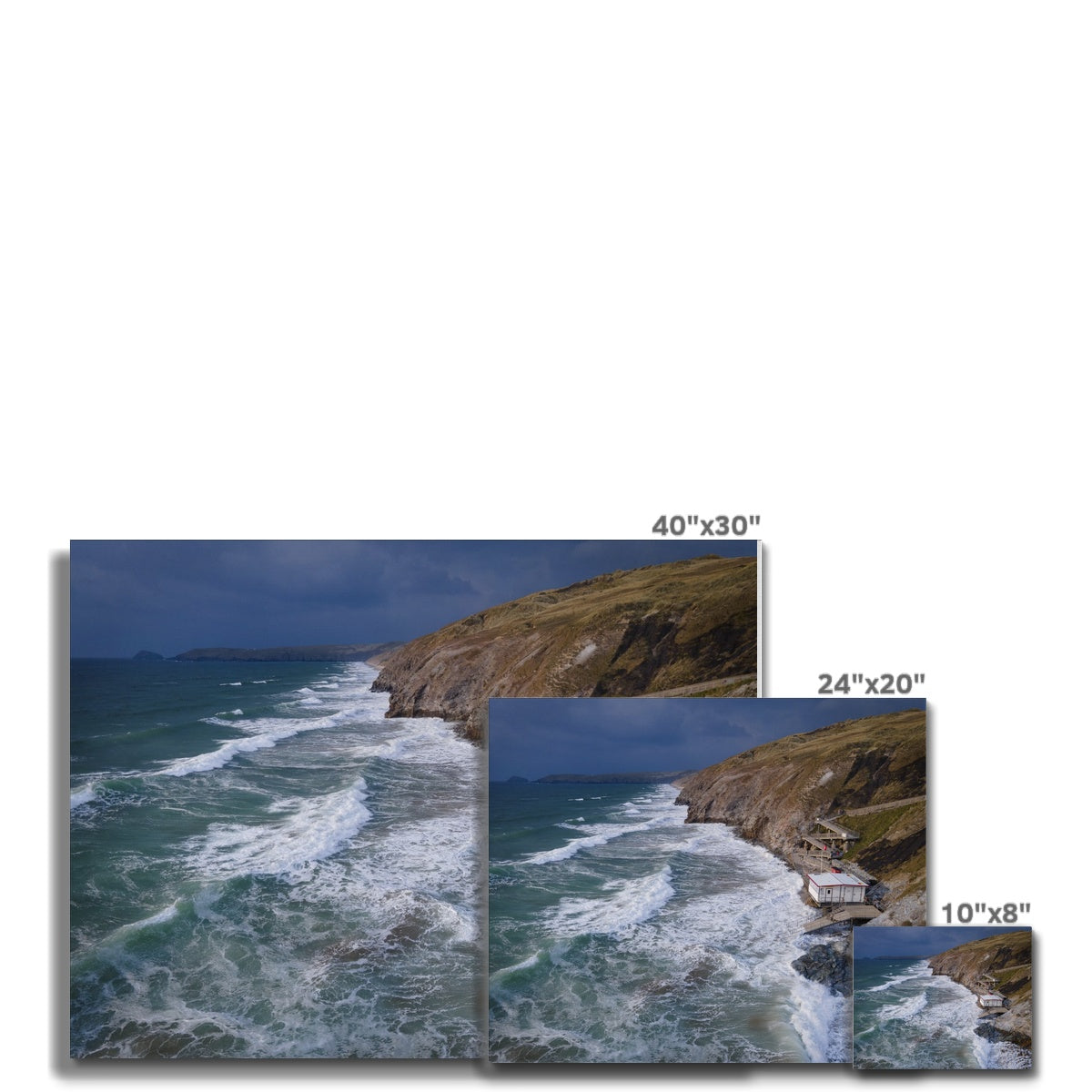 high tide at perran sands canvas sizes