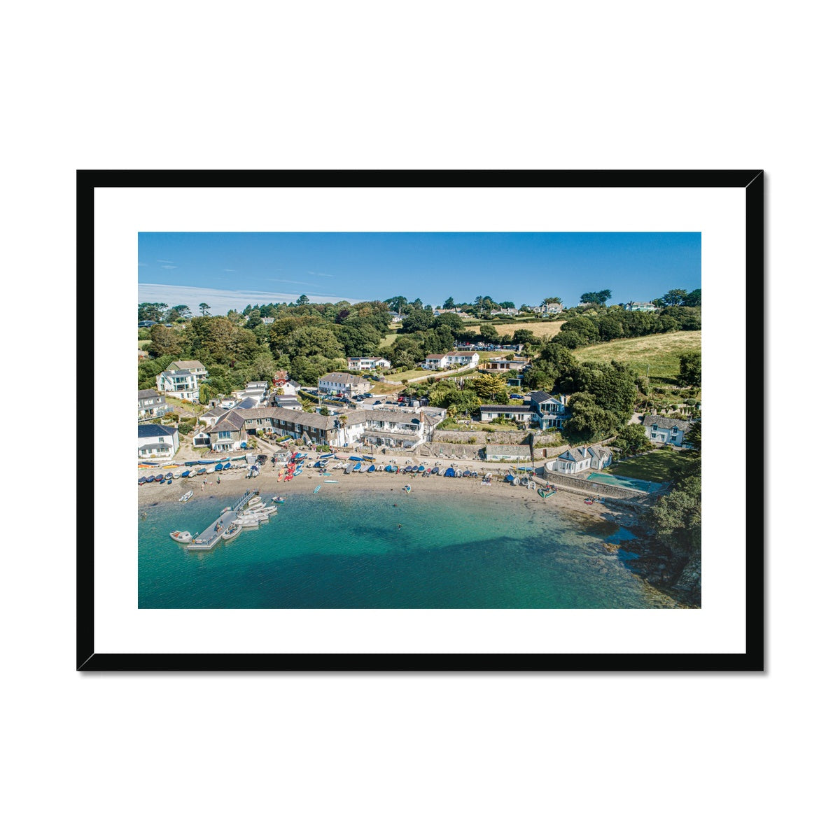 helford beach framed print