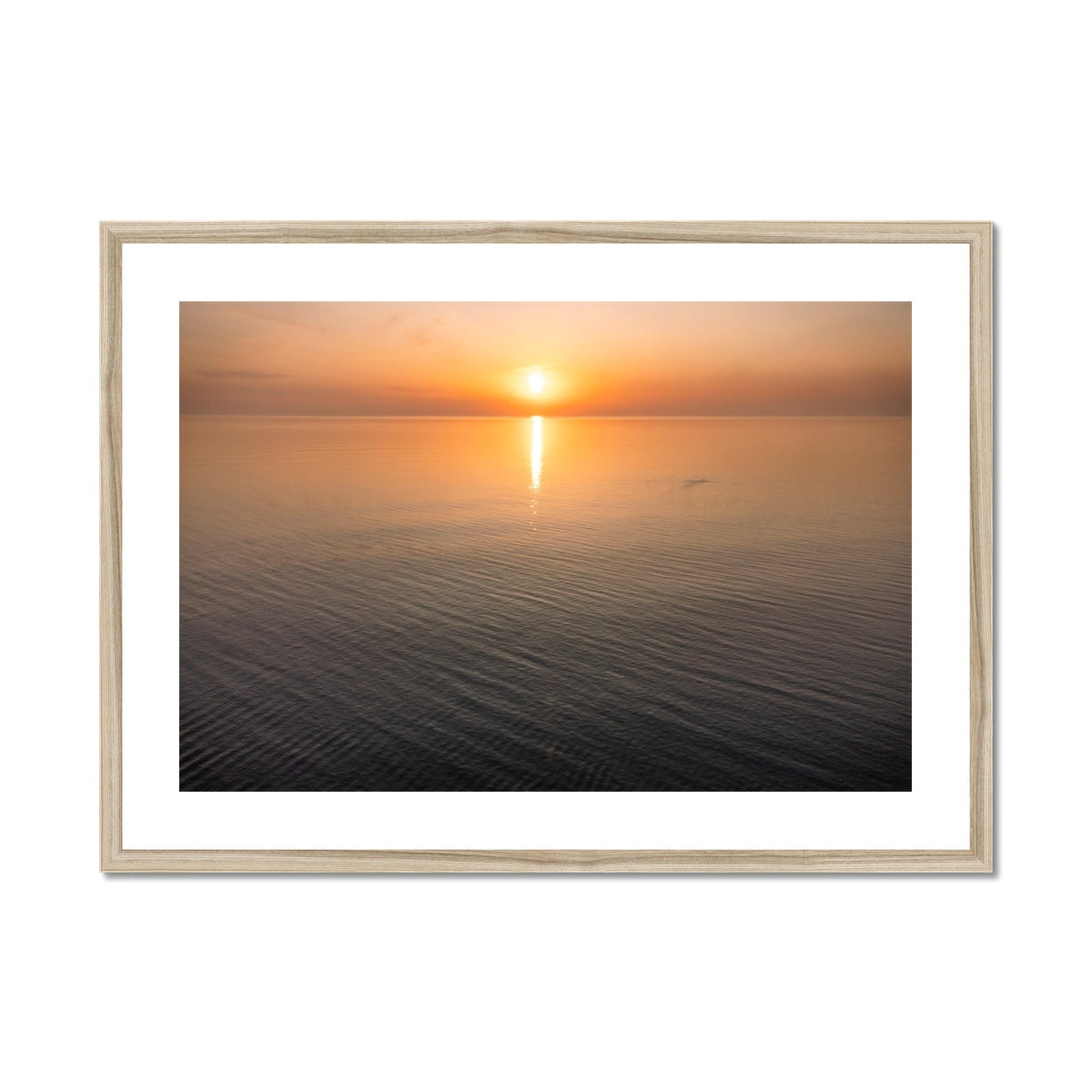 sunset calm wooden frame