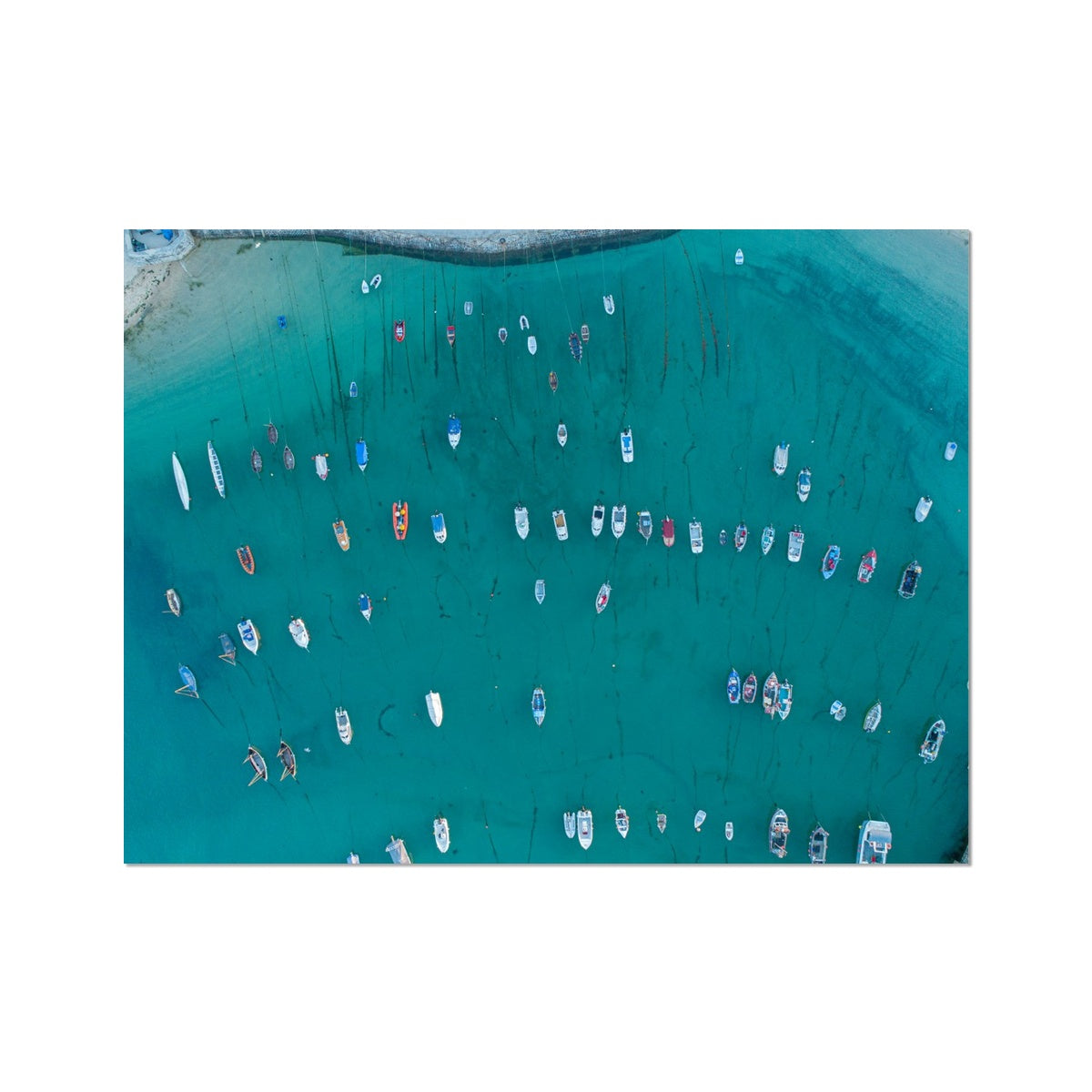 st ives boats from above