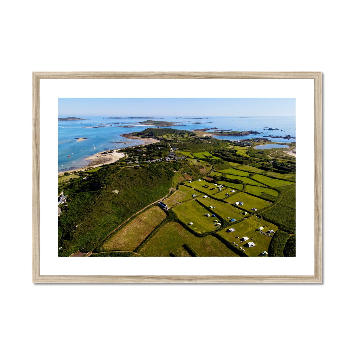 bryher campsite view wooden frame