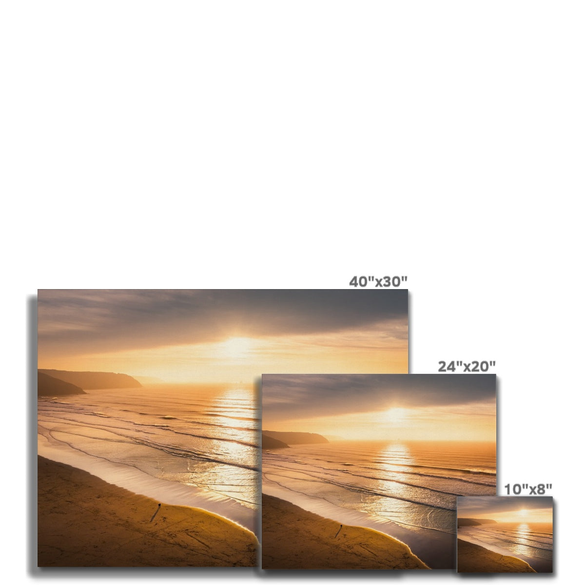 perranporth sunset walk canvas sizes