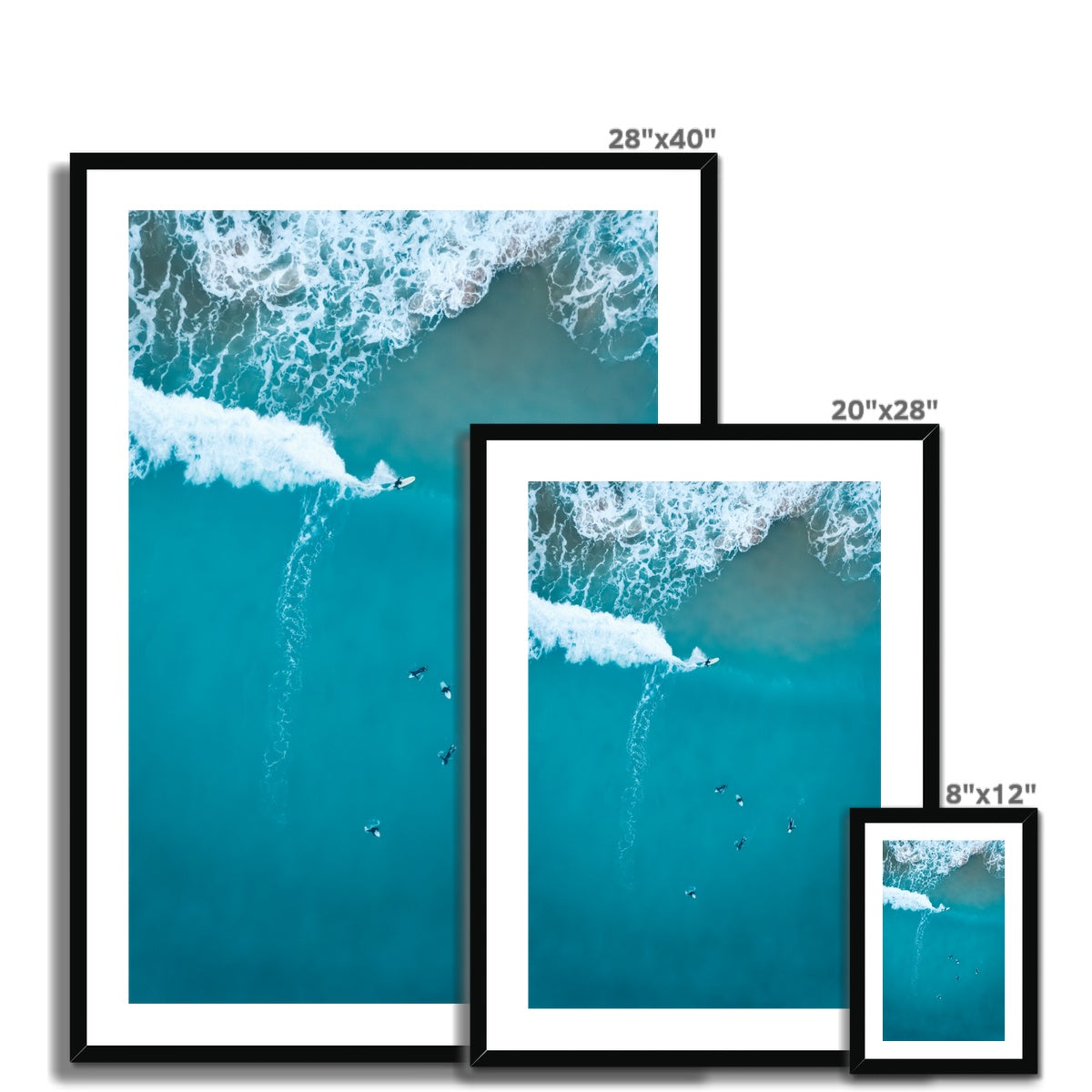 vertical surfer framed photograph