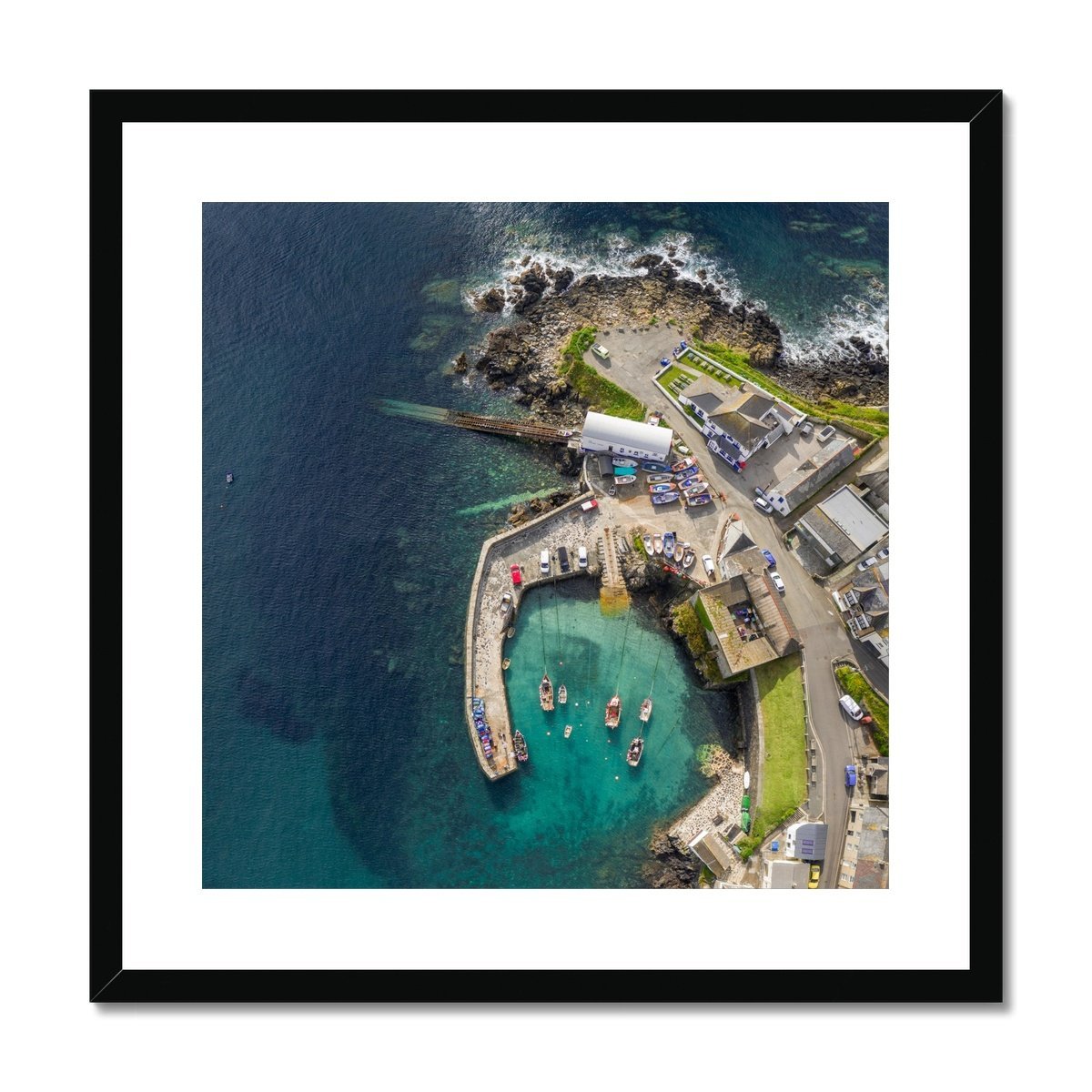 coverack from above framed print