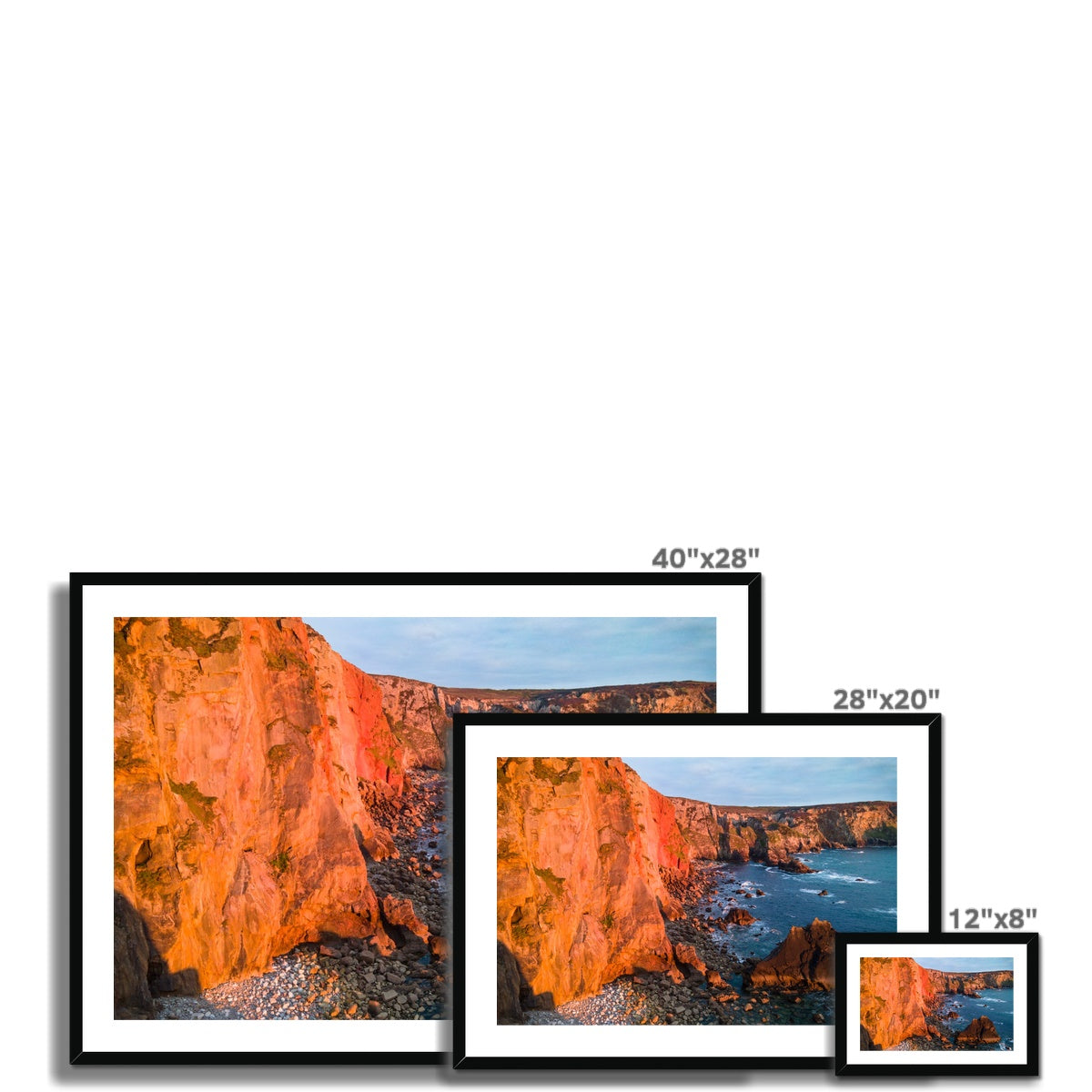 cligga sunset colours framed photograph
