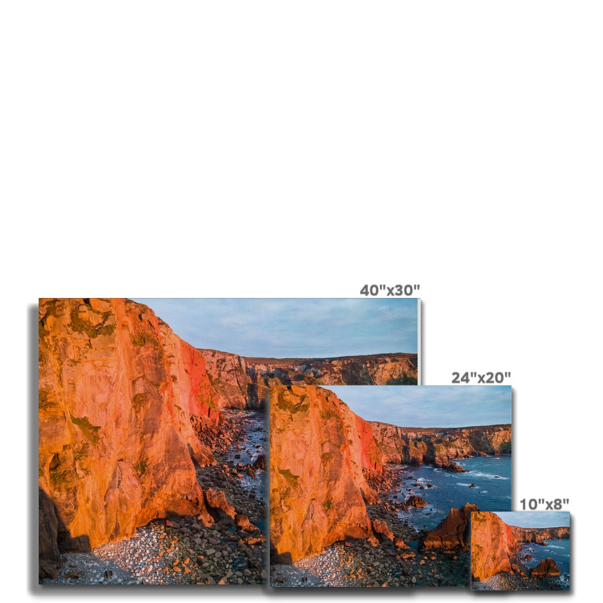 cligga sunset colours canvas sizes