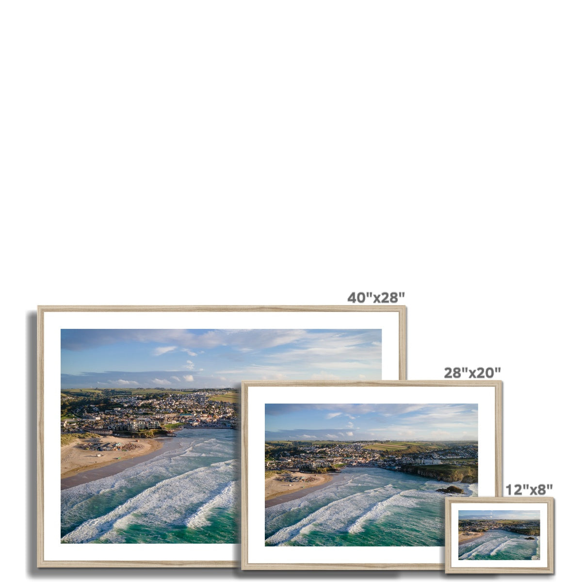 high tide perranporth framed photograph