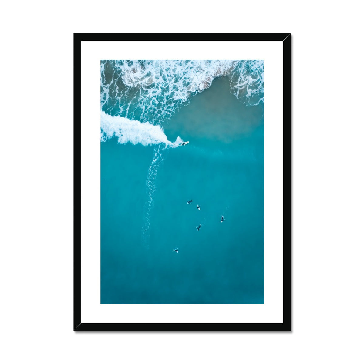vertical surfer framed print
