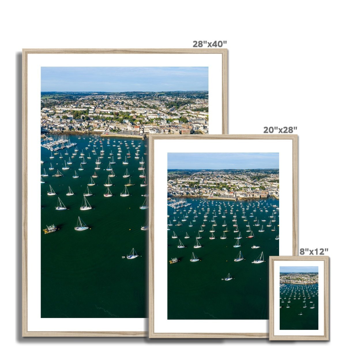 falmouth sailing boats framed photograph