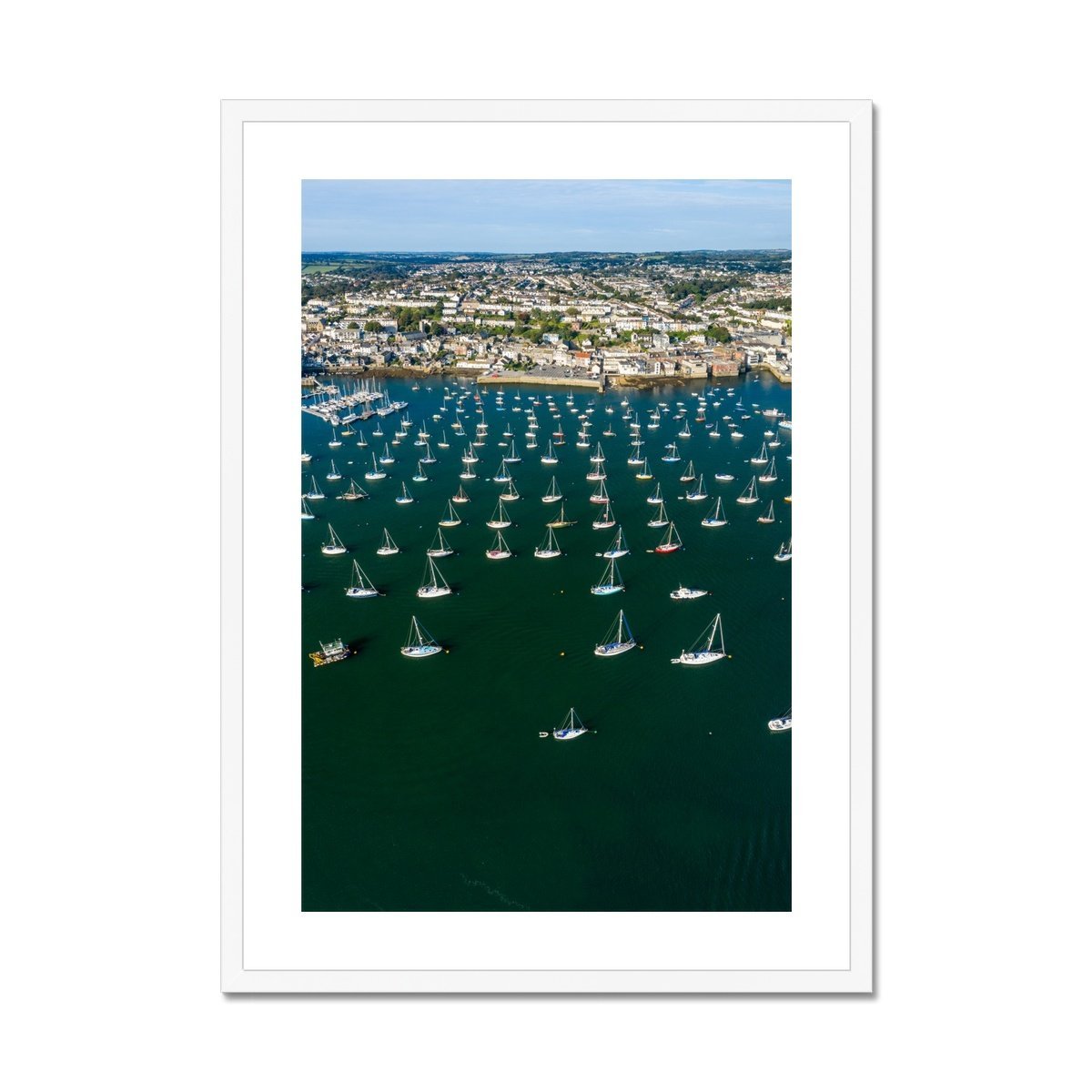 falmouth sailing boats white frame