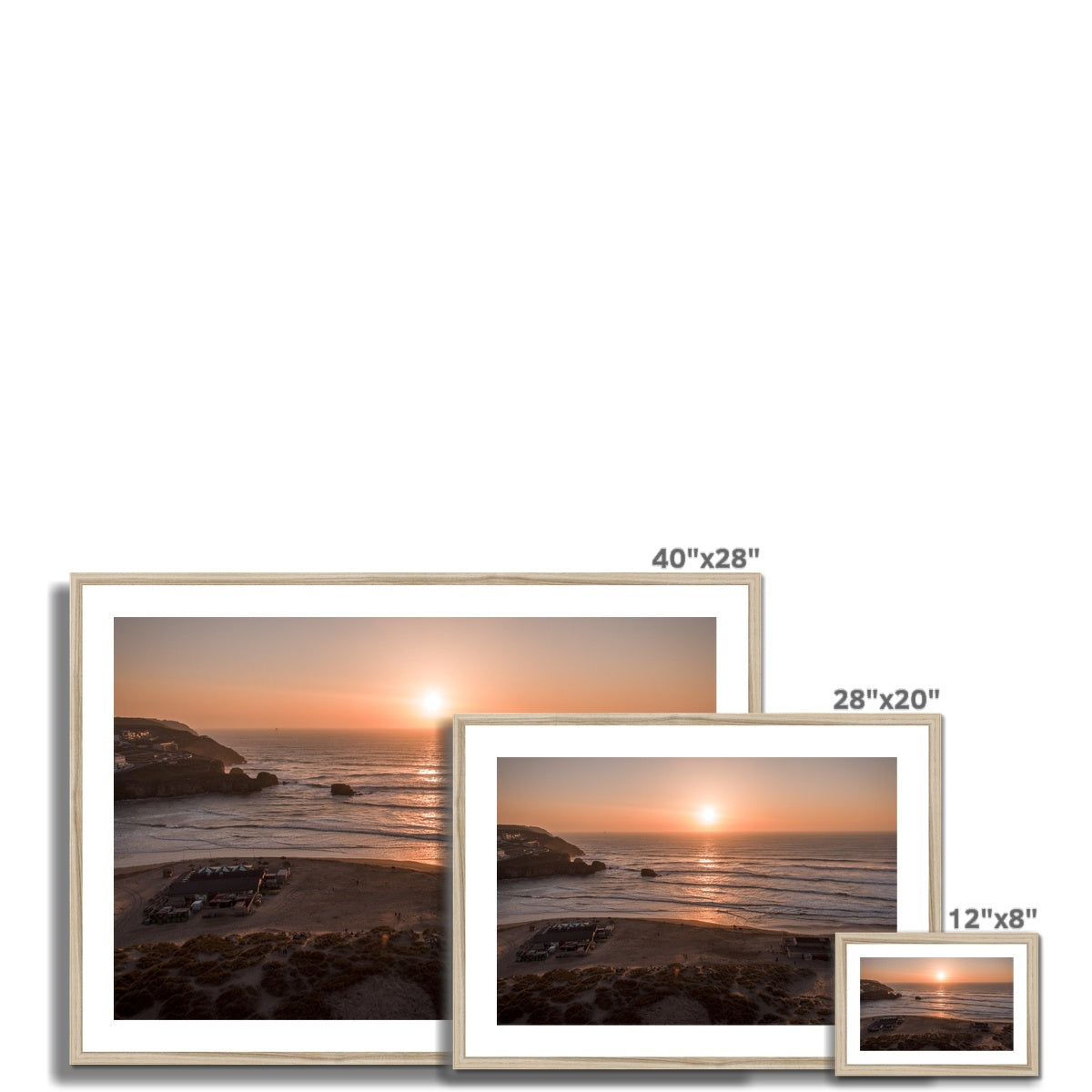 orange sunset perranporth frame sizes