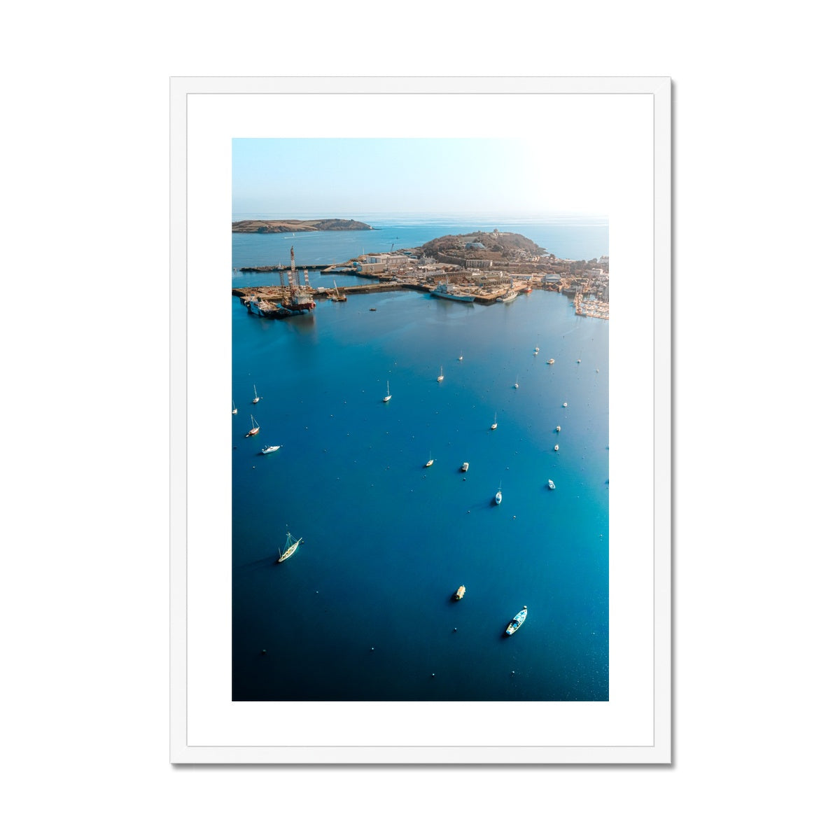 falmouth harbour portrait white frame