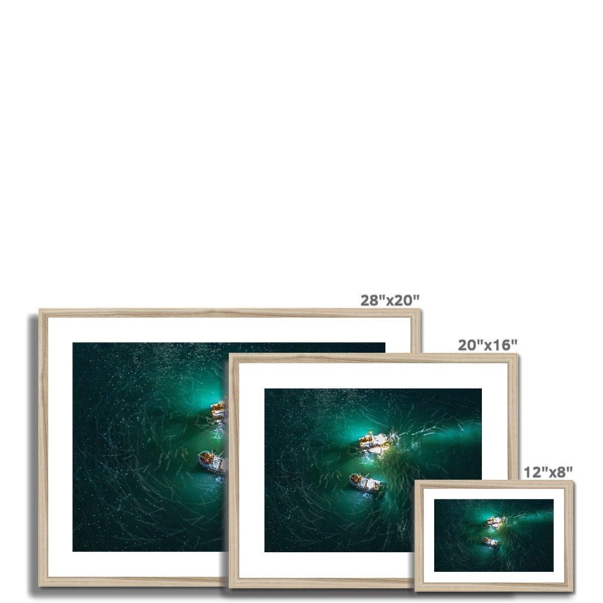 fishing boats by moonlight wooden frame sizes