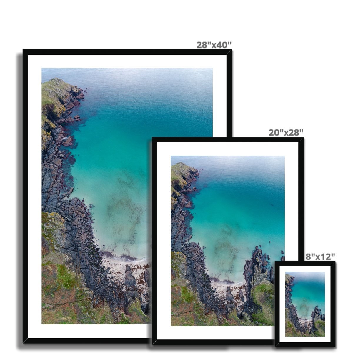 housel bay from above framed photograph