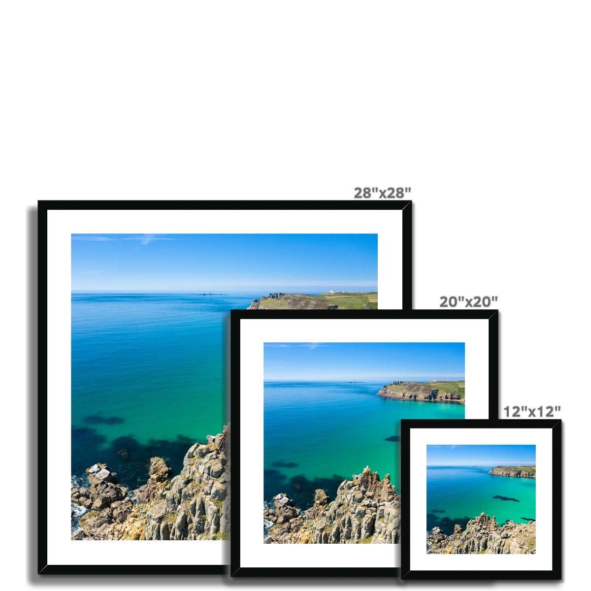 logan rock to wolf rock lighthouse wooden frame sizes