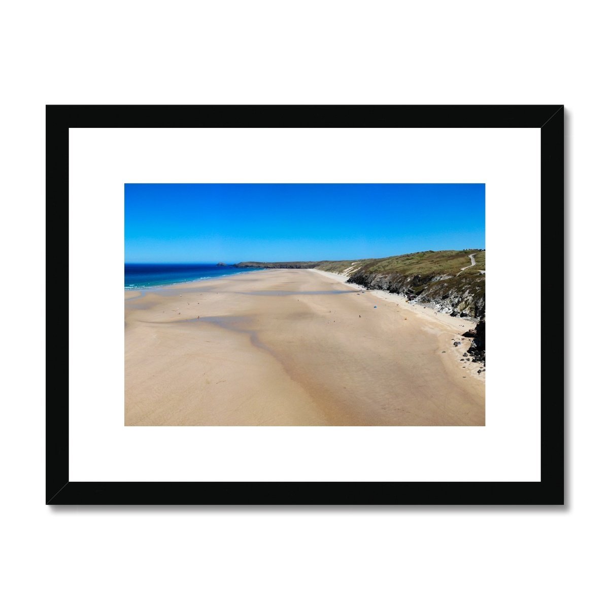 low tide perranporth framed print