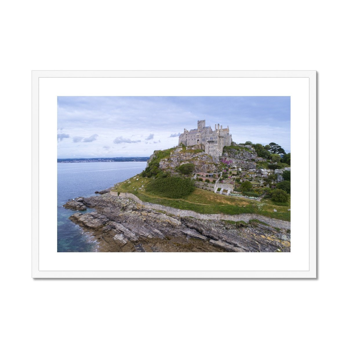 st michaels mount close up white frame