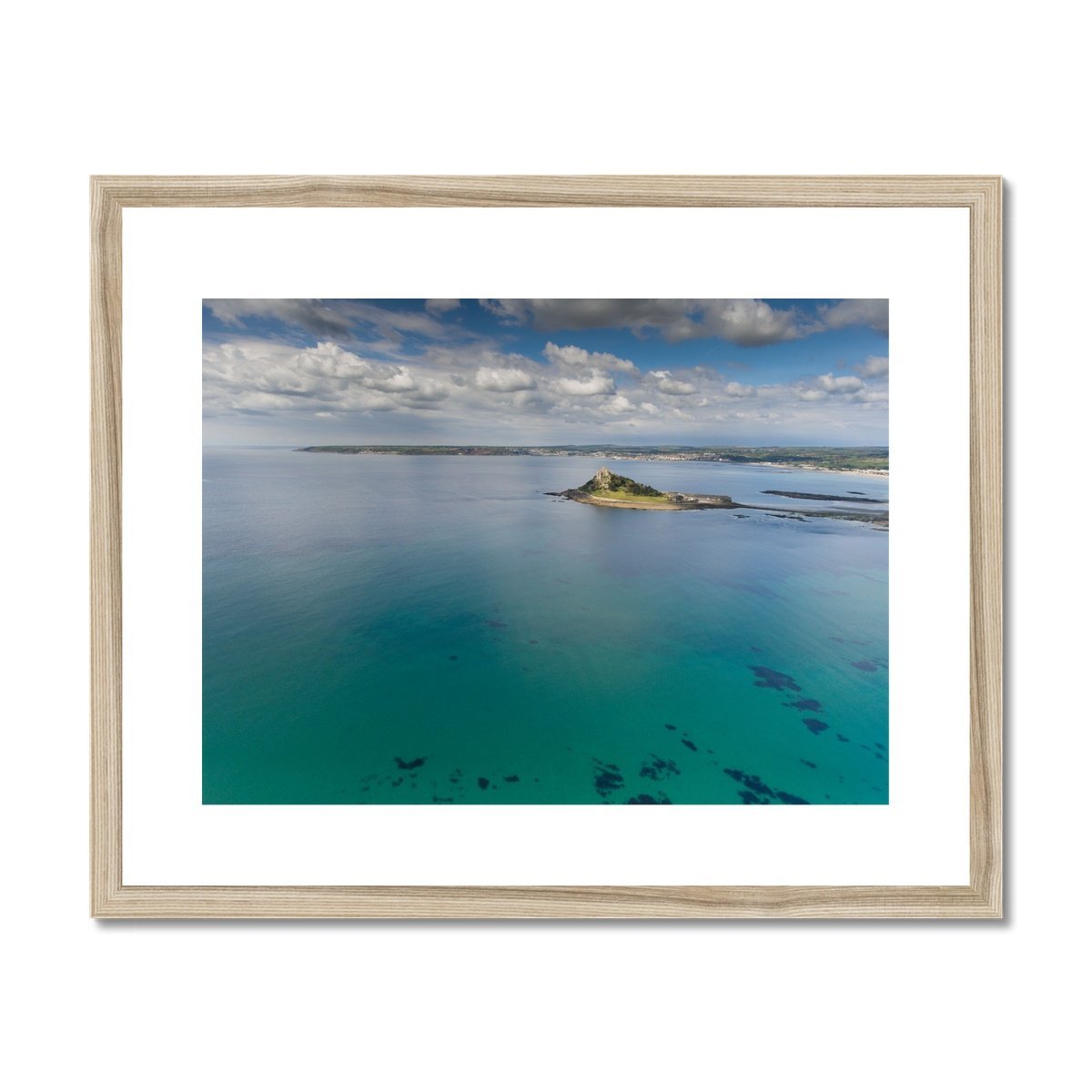 st michaels mount from a distance wooden frame