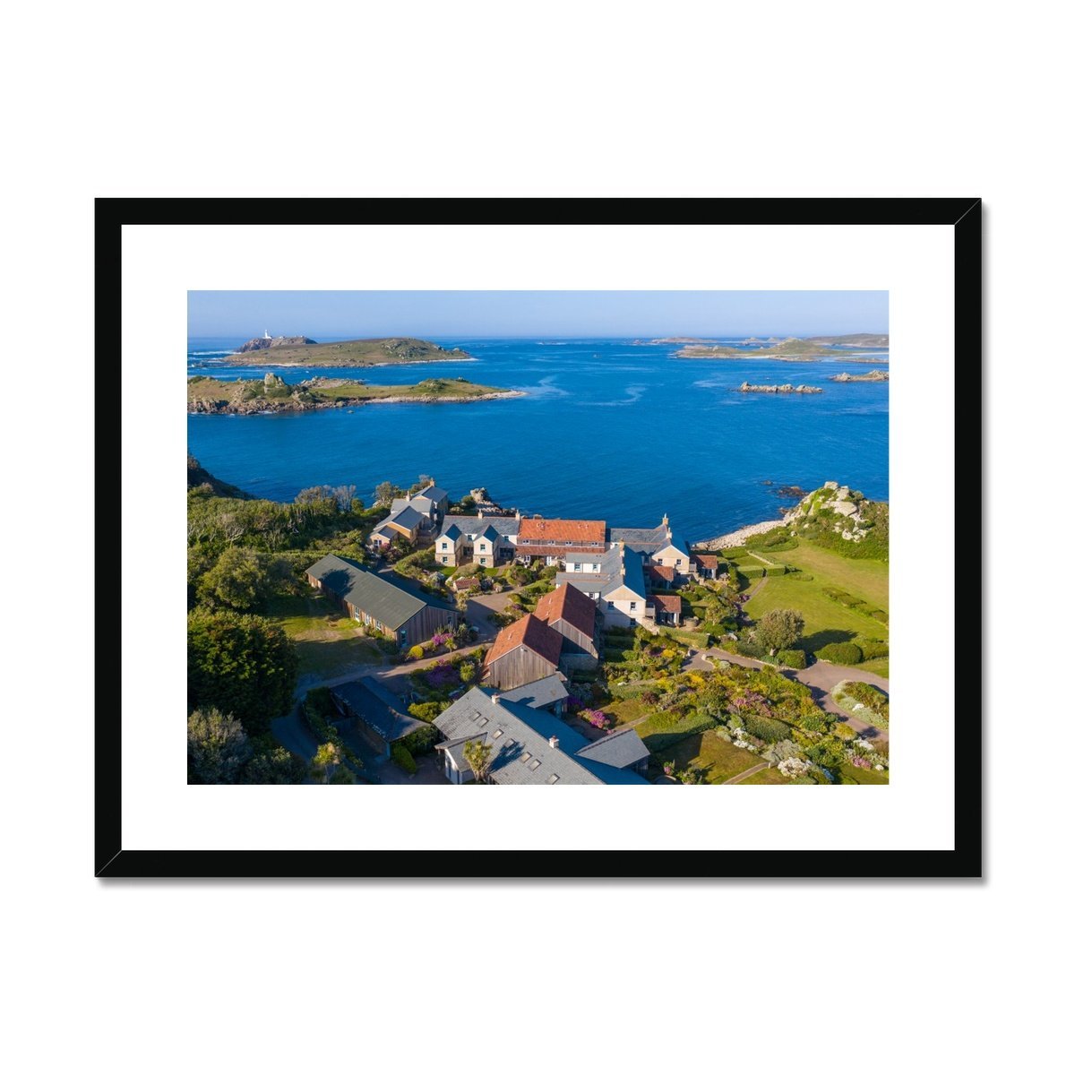 tresco sea garden cottages framed print